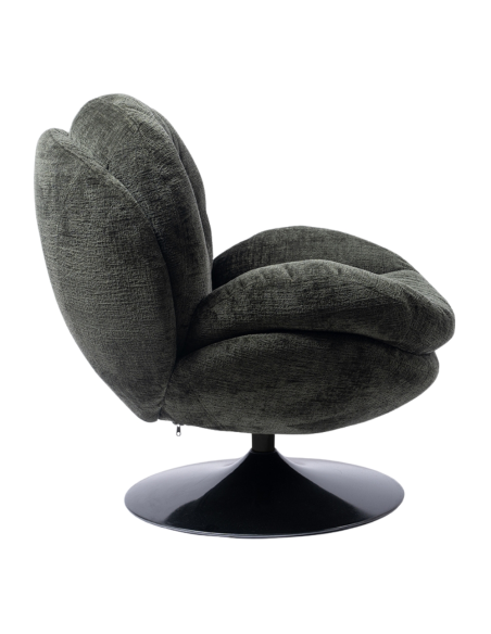 Fauteuil lounge vert kaki pied noir Memento  - 4