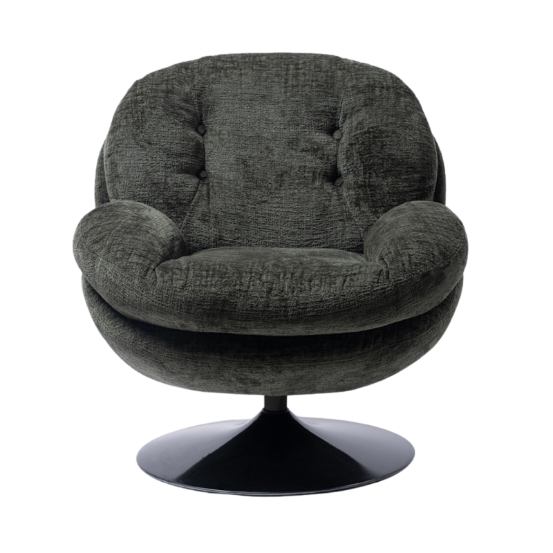 Fauteuil lounge vert kaki pied noir Memento  - 3