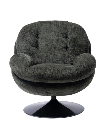 Fauteuil lounge vert kaki pied noir Memento  - 3