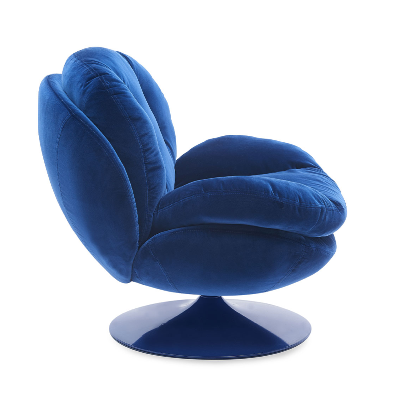 Fauteuil lounge bleu nuit capitonné Memento Pop  - 4