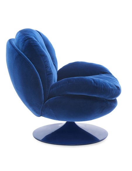 Fauteuil lounge bleu nuit capitonné Memento Pop  - 4