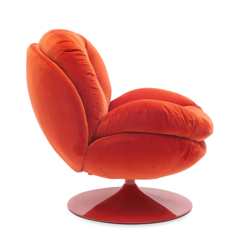 Fauteuil lounge rouge capitonné 86x81x83 cm Memento Pop  - 3