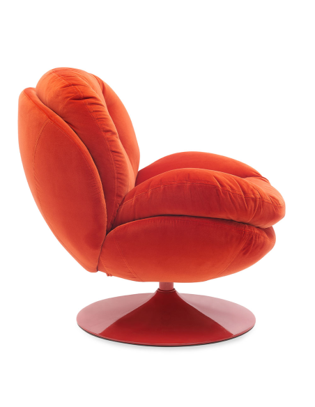 Fauteuil lounge rouge capitonné 86x81x83 cm Memento Pop  - 3