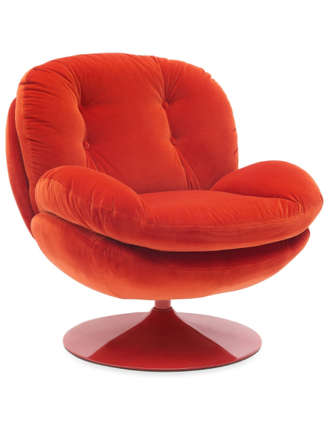 Fauteuil lounge rouge capitonné 86x81x83 cm Memento Pop  - 1