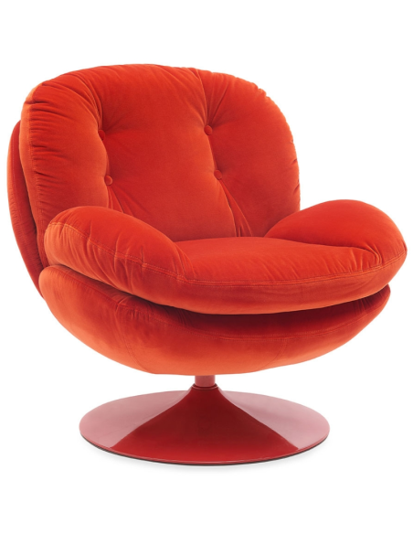 Fauteuil lounge rouge capitonné 86x81x83 cm Memento Pop  - 1