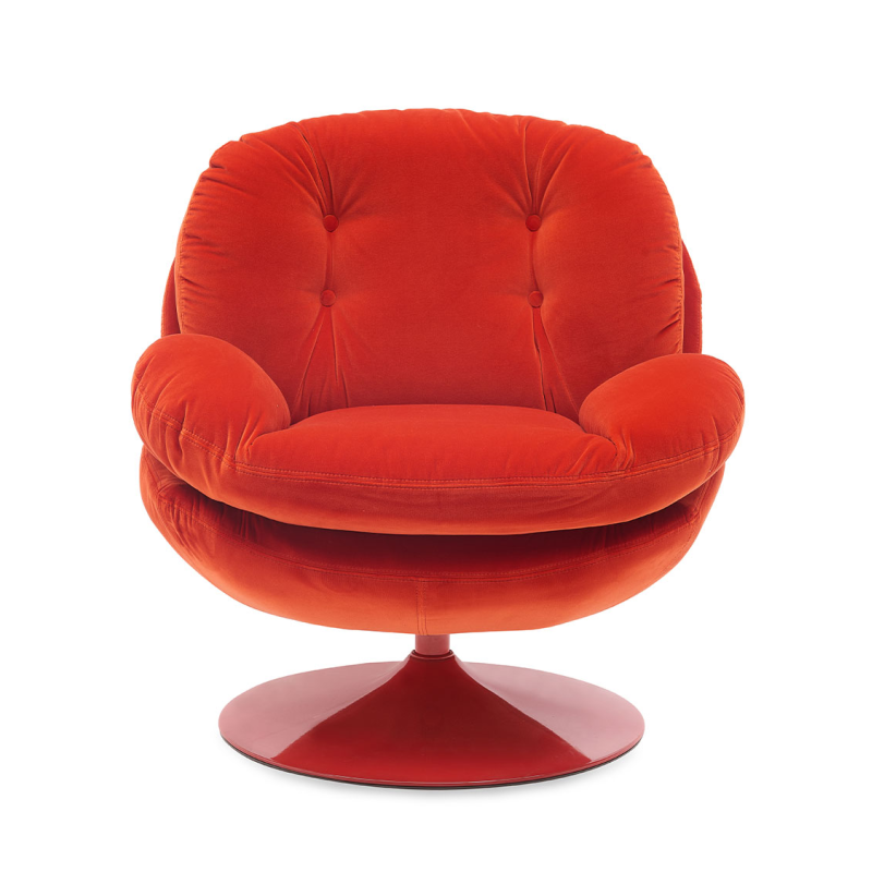 Fauteuil lounge rouge capitonné 86x81x83 cm Memento Pop  - 2