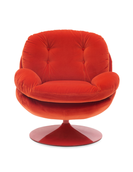 Fauteuil lounge rouge capitonné 86x81x83 cm Memento Pop  - 2