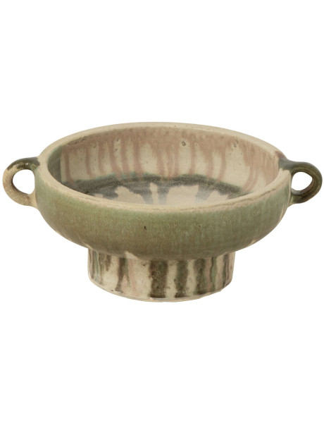 Coupe à fruits céramique vert olive beige 29x29x14 cm Olvaneo J-Line - 1