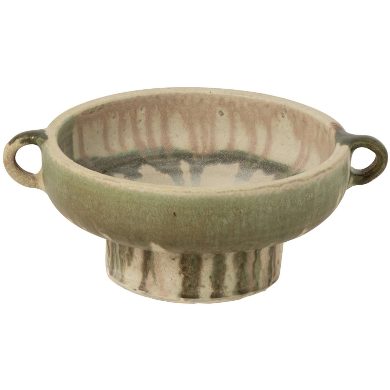 Coupe à fruits céramique vert olive beige 29x29x14 cm Olvaneo J-Line - 1