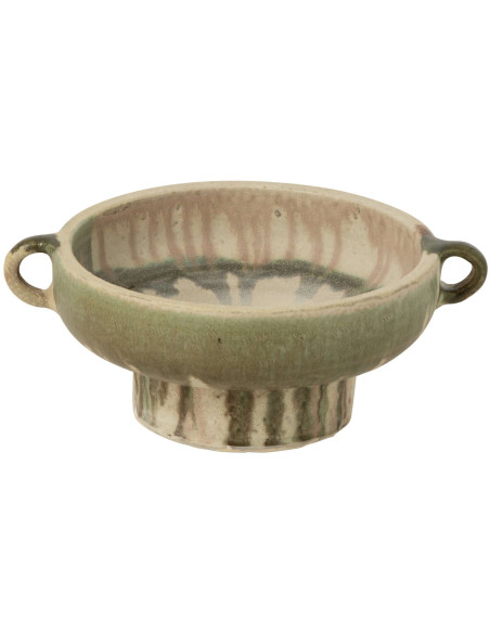 Coupe à fruits céramique vert olive beige 29x29x14 cm Olvaneo J-Line - 1
