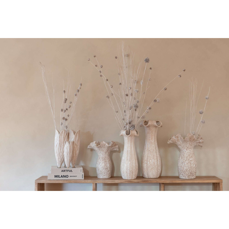Vase organique argile beige 35,5x28x42 cm Elivarna J-Line - 2