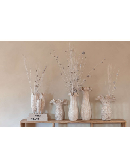 Vase organique argile beige 35,5x28x42 cm Elivarna J-Line - 2