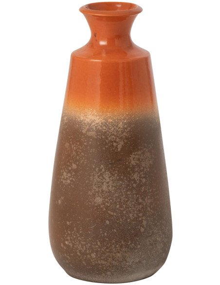 Grand vase bouteille céramique orange brun 26x26x55 cm Auronelva J-Line - 1