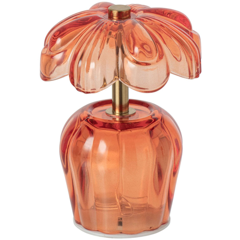 Lampe à poser LED fleur en verre orange 11x11x14,7 cm Nulyvra J-Line - 1