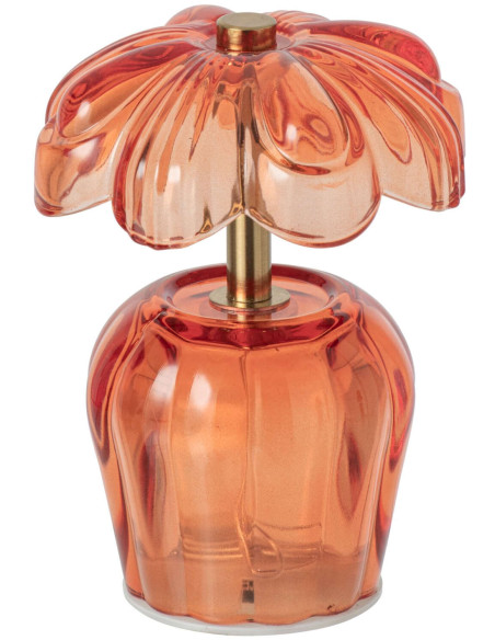 Lampe à poser LED fleur en verre orange 11x11x14,7 cm Nulyvra J-Line - 1