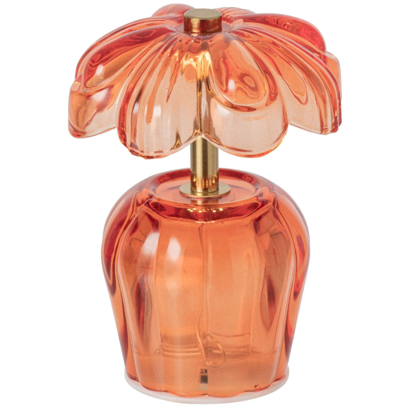 Lampe à poser LED fleur en verre orange 11x11x14,7 cm Nulyvra J-Line - 2