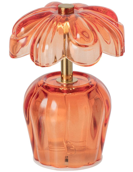 Lampe à poser LED fleur en verre orange 11x11x14,7 cm Nulyvra J-Line - 2