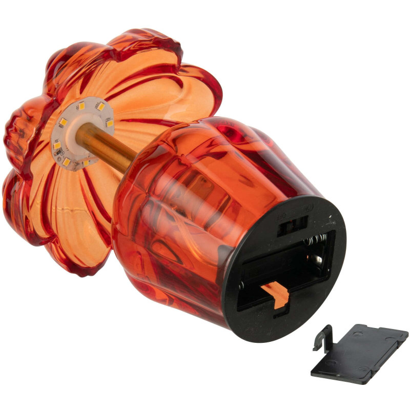 Lampe à poser LED fleur en verre orange 11x11x14,7 cm Nulyvra J-Line - 3