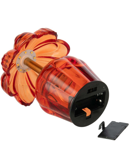 Lampe à poser LED fleur en verre orange 11x11x14,7 cm Nulyvra J-Line - 3