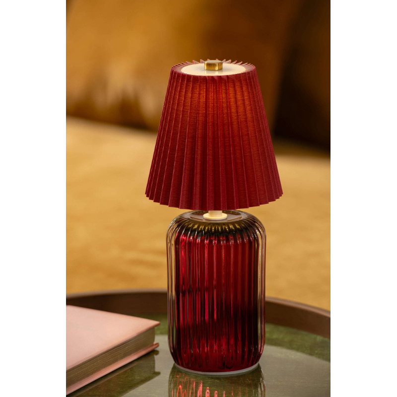 Lampe à poser LED sans fil verre bordeaux 24,8 cm Nuvoria J-Line - 2