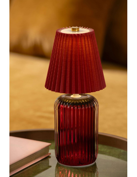 Lampe à poser LED sans fil verre bordeaux 24,8 cm Nuvoria J-Line - 2