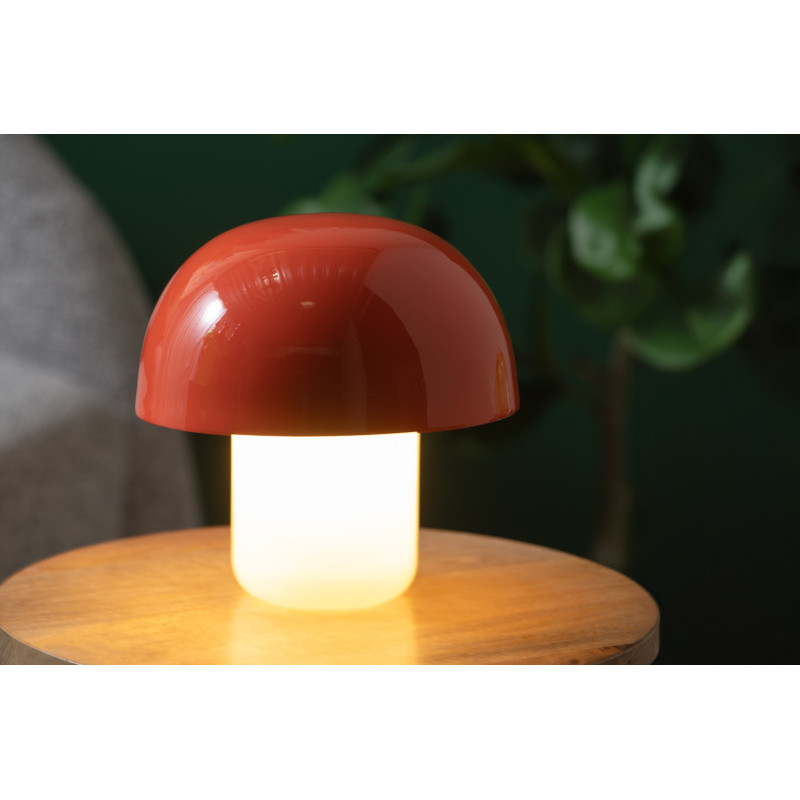 Lampe champignon orange métal et verre 20 cm Mini Mushroom Leitmotiv - 2