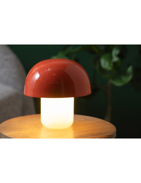 Lampe champignon orange métal et verre 20 cm Mini Mushroom Leitmotiv - 2