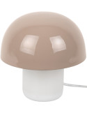 Lampe champignon grège métal et verre 20 cm Mini Mushroom