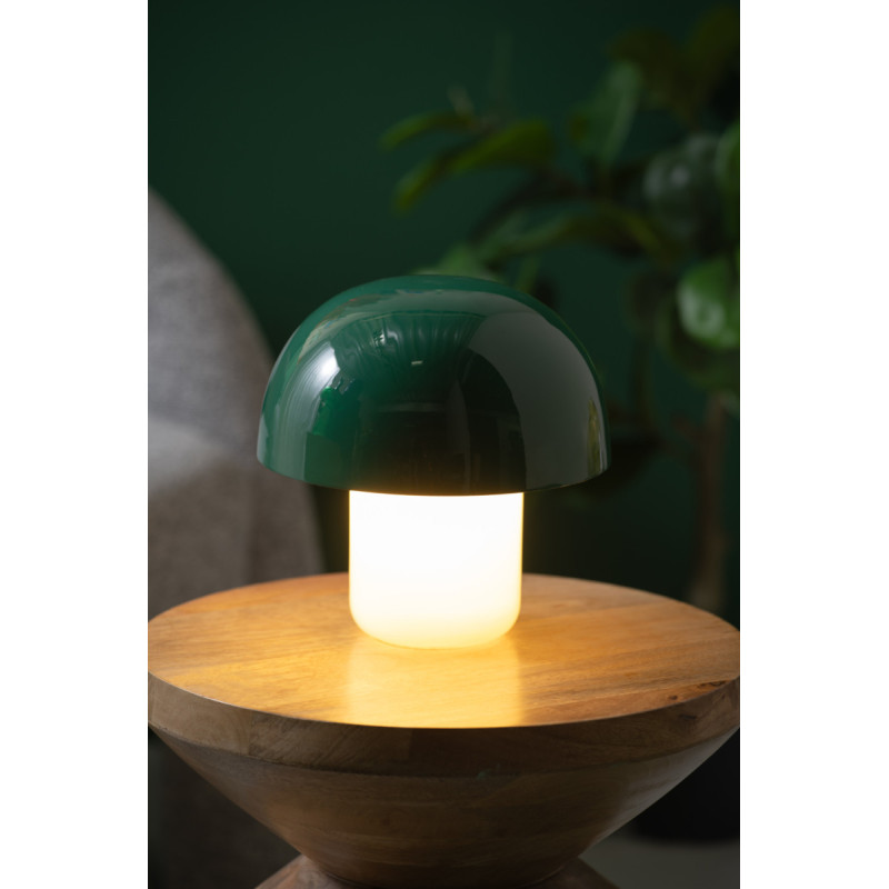 Lampe champignon verte métal et verre 20 cm Mini Mushroom Leitmotiv - 2