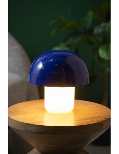 Lampe champignon bleue métal et verre 20 cm Mini Mushroom Leitmotiv - 2