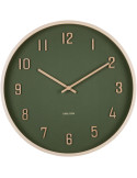 Horloge murale silencieuse bois vert foncé 40,8 cm Nervadura