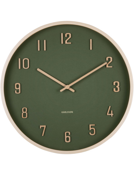 Horloge murale silencieuse bois vert foncé 40,8 cm Nervadura Karlsson - 1