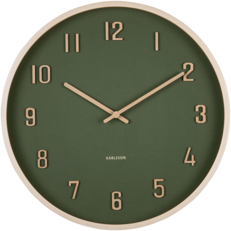 Horloge murale silencieuse bois vert foncé 40,8 cm Nervadura Karlsson - 1