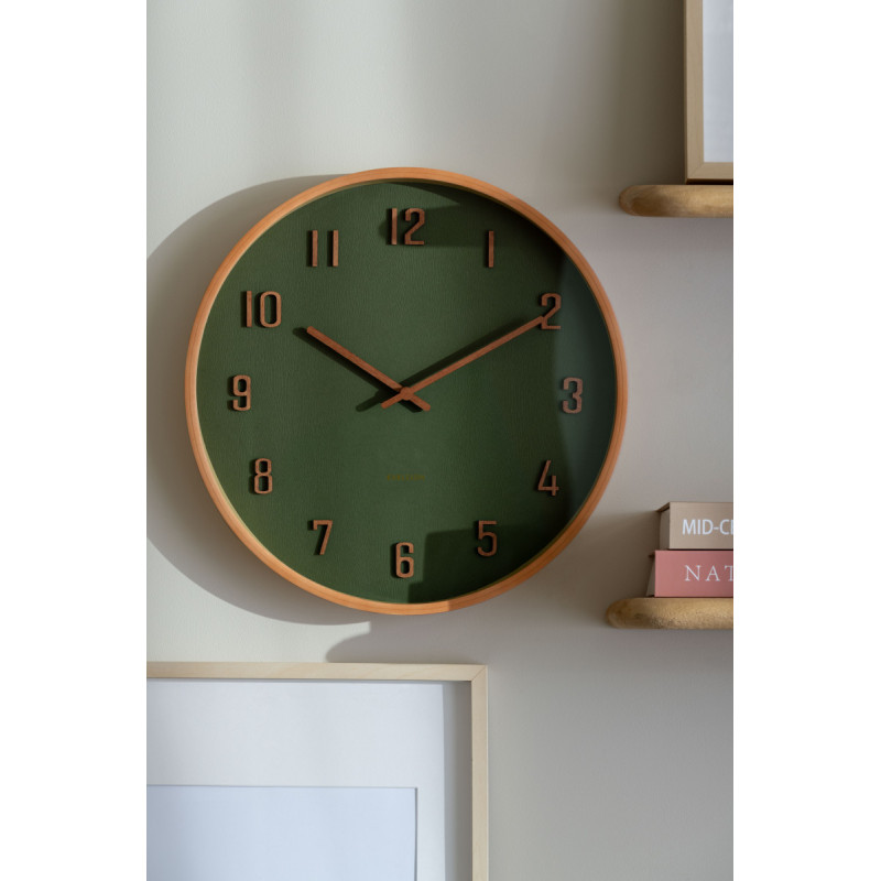 Horloge murale silencieuse bois vert foncé 40,8 cm Nervadura Karlsson - 2