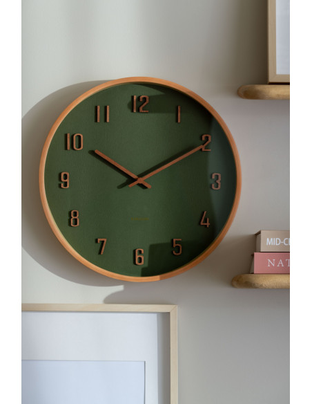 Horloge murale silencieuse bois vert foncé 40,8 cm Nervadura Karlsson - 2