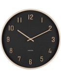 Horloge murale silencieuse bois noir 40,8 cm Nervadura