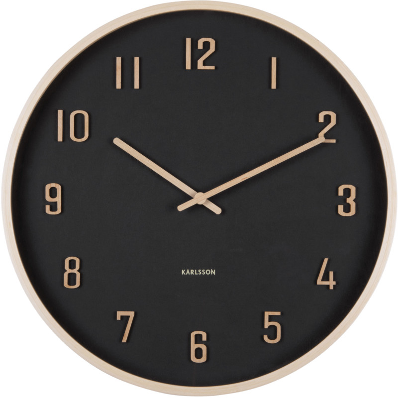 Horloge murale silencieuse bois noir 40,8 cm Nervadura Karlsson - 1