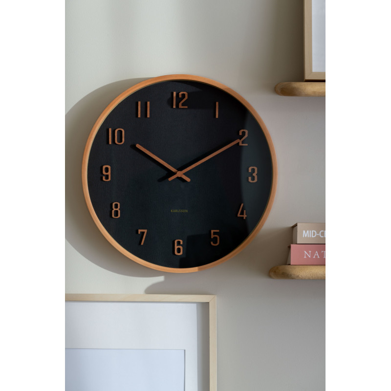 Horloge murale silencieuse bois noir 40,8 cm Nervadura Karlsson - 2