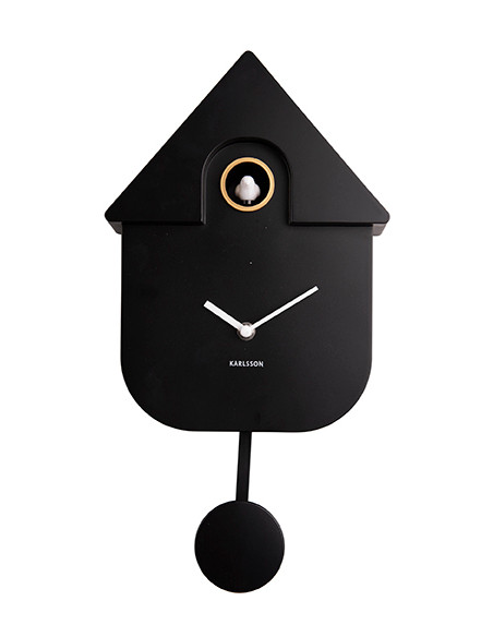 Horloge coucou moderne noire 21,5x8,5x41 cm Modern Cuckoo Karlsson - 1