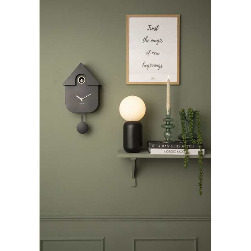 Horloge coucou moderne noire 21,5x8,5x41 cm Modern Cuckoo Karlsson - 2