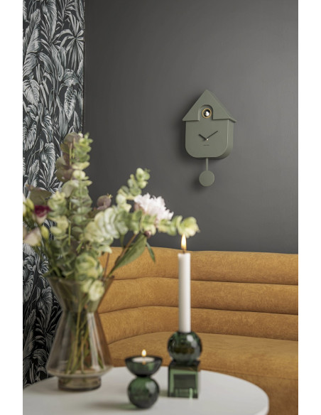 Horloge coucou murale verte 21,5x8,5x41 cm Modern Cuckoo Karlsson - 2