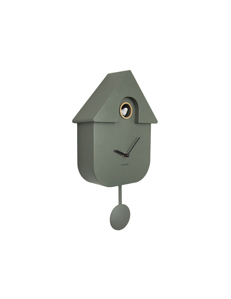 Horloge coucou murale verte 21,5x8,5x41 cm Modern Cuckoo Karlsson - 3