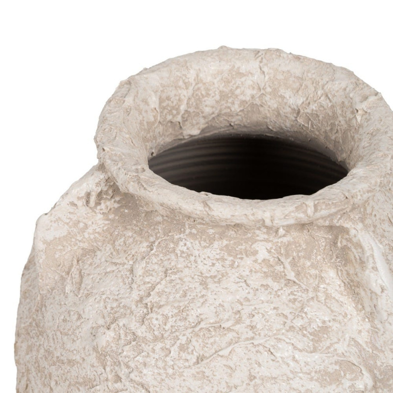 Grand vase jarre céramique blanc rustique 26x26x60 cm Ombralyx Ixia - 1