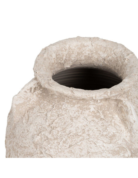 Grand vase jarre céramique blanc rustique 26x26x60 cm Ombralyx Ixia - 1