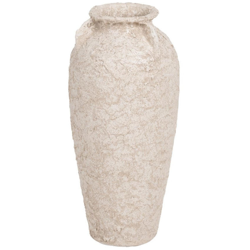 Grand vase jarre céramique blanc rustique 26x26x60 cm Ombralyx Ixia - 2