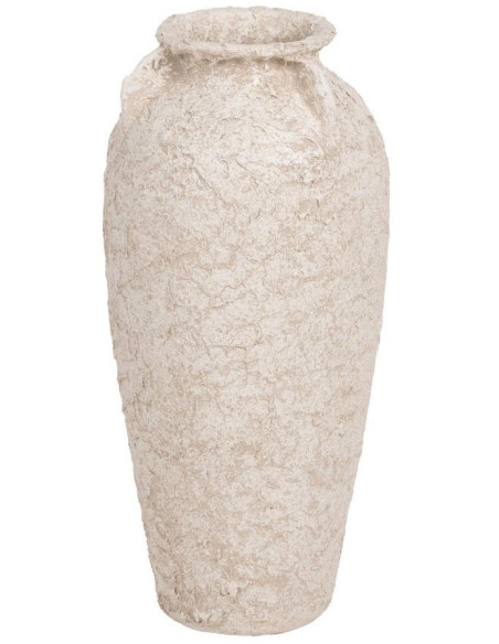 Grand vase jarre céramique blanc rustique 26x26x60 cm Ombralyx Ixia - 2