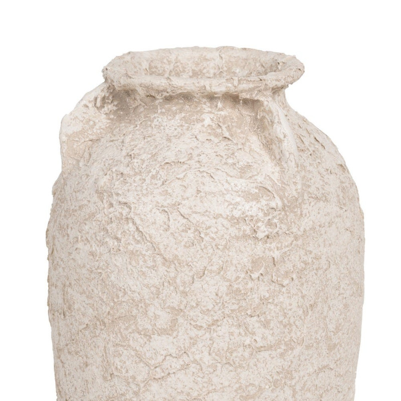 Grand vase jarre céramique blanc rustique 26x26x60 cm Ombralyx Ixia - 3
