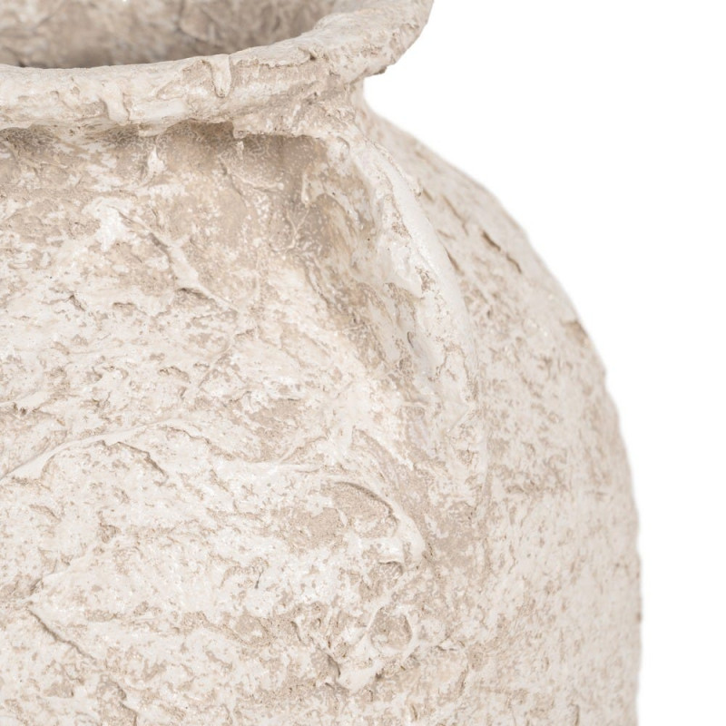Grand vase jarre céramique blanc rustique 26x26x60 cm Ombralyx Ixia - 4