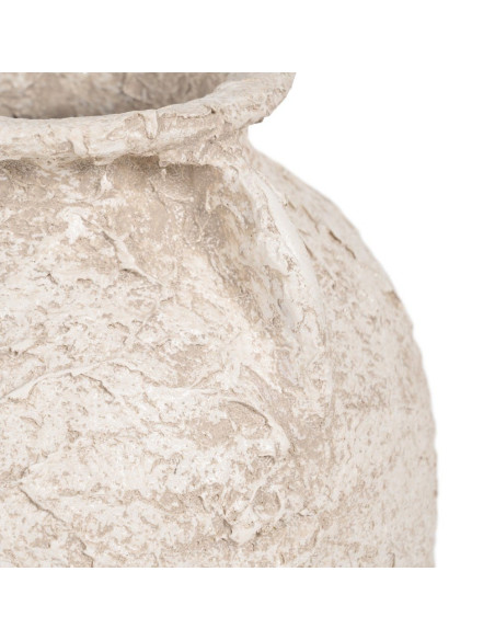 Grand vase jarre céramique blanc rustique 26x26x60 cm Ombralyx Ixia - 4