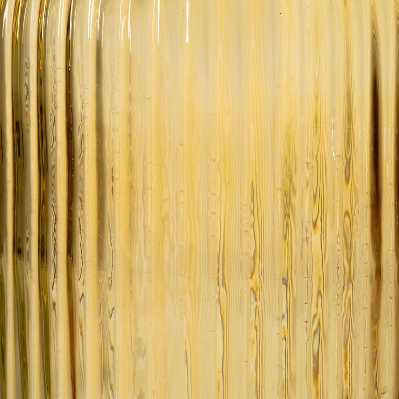 Grand vase de sol verre recyclé jaune ambré strié 27x27x72 cm Ammoura Ixia - 4